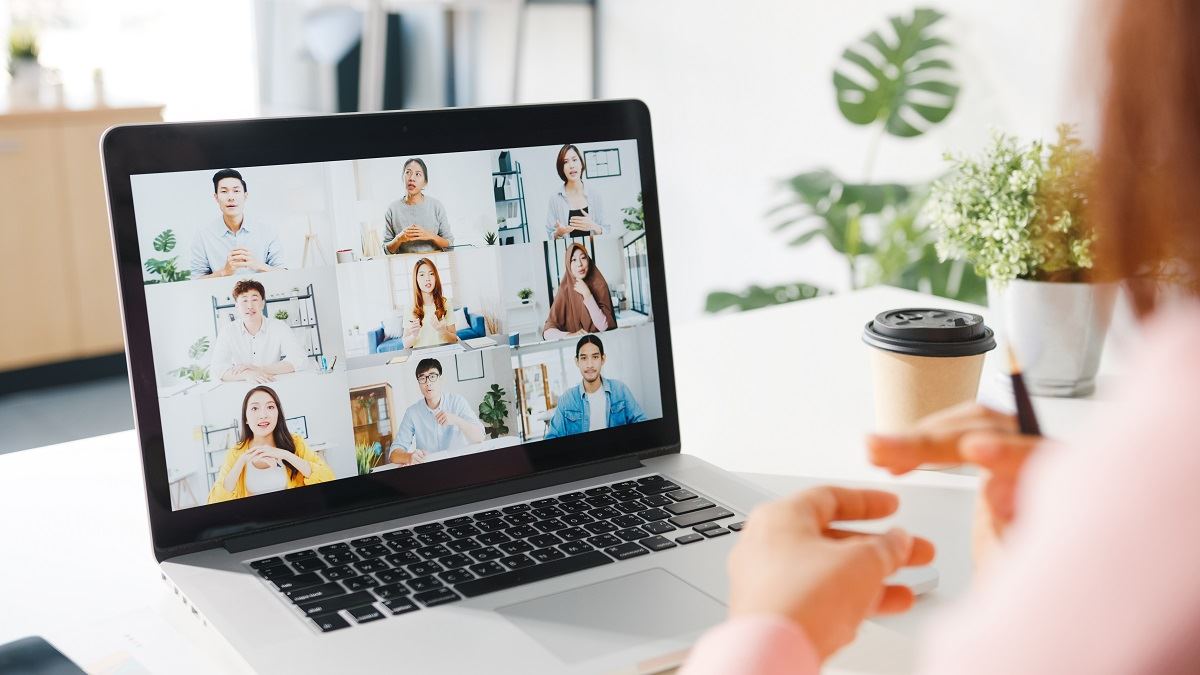 People gathered online for a virtual event