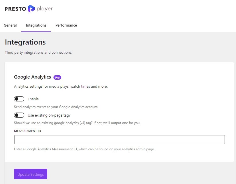 Presto Player and Google Analytics